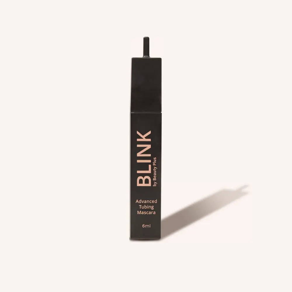 BLINK® by Beauty Plus Advanced Tubing Mascara 6ml on a soft cream background.